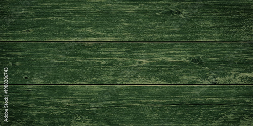 A natural grunge pattern of old green and brown wooden planks creates a rough, textured timber wall surface with a dark weathered hardwood design