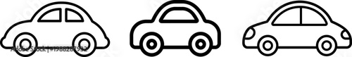 Compact Sedan Car Line Icon – Automobile, Transportation, and Vehicle Travel Symbol