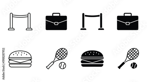 Contrast of formal events and casual sports with food icons