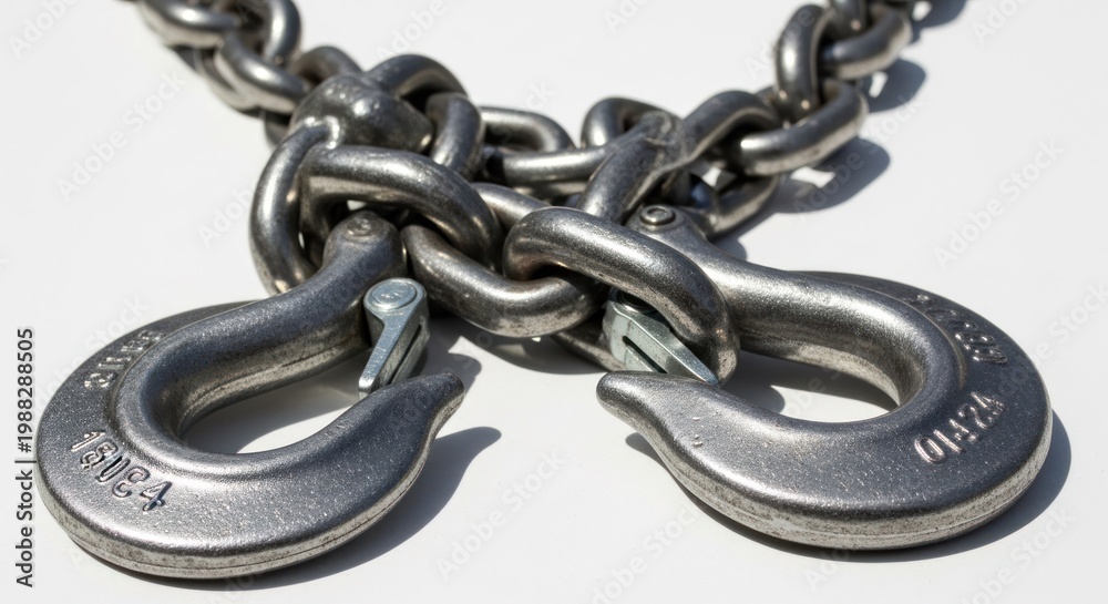 Fototapeta premium Heavy Duty Chain with Hooks Strength and Security.