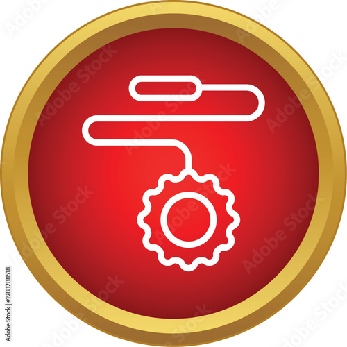 Cable lock icon on a red circle symbolizing bicycle security and protection