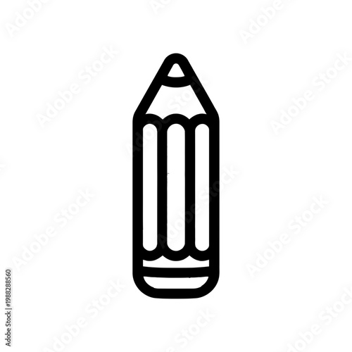 Minimalist Pencil Line Icon – Writing, Drawing, and Education Symbol