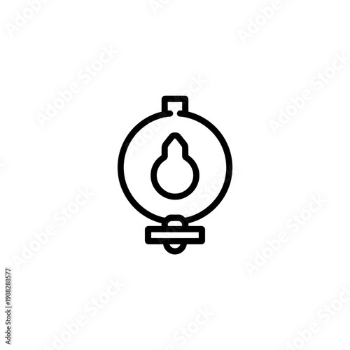 Vintage Oil Lantern Line Icon – Antique Lighting and Outdoor Equipment Symbol