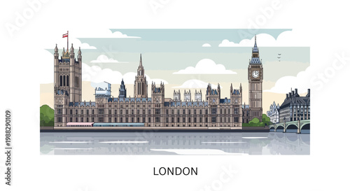 Houses Of Parliament And Big Ben London Skyline