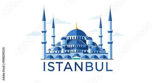 Stylized Blue Mosque in Istanbul