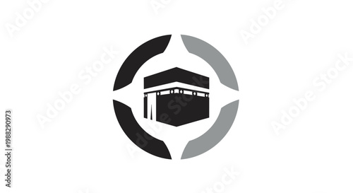 Black and white kaaba symbol logo.
