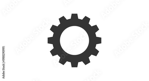 Black cogwheel gear icon symbol.