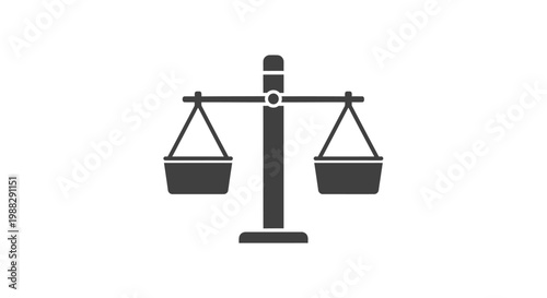 Black Scale Balance Justice Law Symbol.