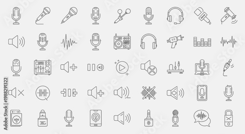 Collection of audio and media icons.
