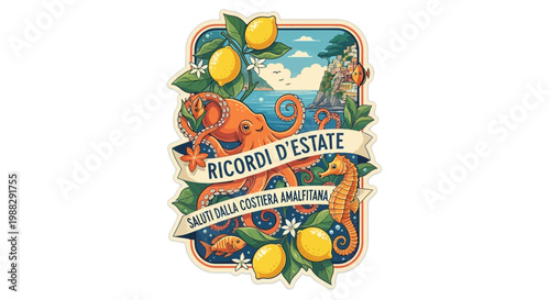 Amalfi Coast Summer Memories: Octopus, Lemons, Seahorse, and Ocean Scenery