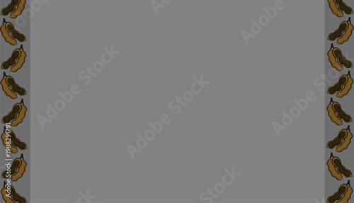 Tamarind Pattern Design. Doodle Pod Illustration Style. Organic Tropical Fruit Motif. Handdrawn Botanical Line Art. Background For Packaging Textile.