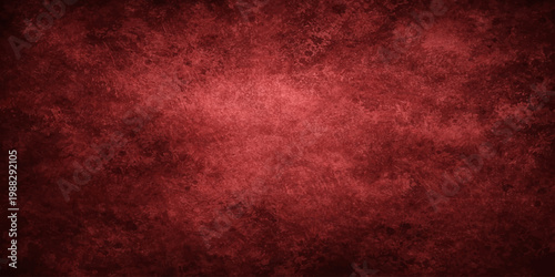 A dark red grunge texture with a rough aged pattern on an old vintage paper wall design creates a dirty retro backdrop for an ancient antique material illustration