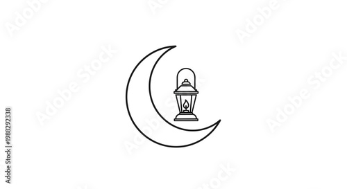 Crescent Moon with Lantern Icon.