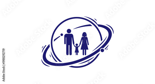 Family Holding Hands Silhouette Illustration.