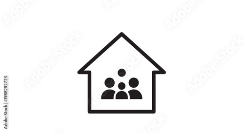 Family Inside a House Icon.