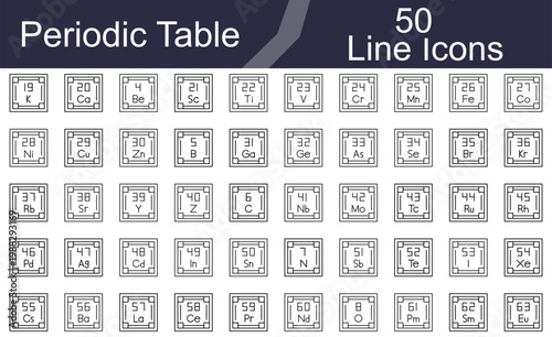 Periodic Table Icons Set for Chemistry and Education Design