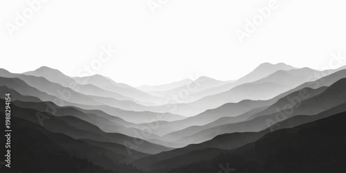 A misty winter dawn illuminates the snow-capped Alps as the sun rises over a majestic mountain range, casting a soft glow on the peaks and clouds above a deep valley