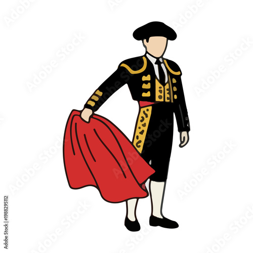 Spanish Bullfighter Matador Vector Illustration