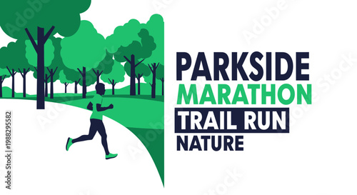 Parkside Marathon Trail Run Nature Jogger Vibrant Green Landscape Graphic