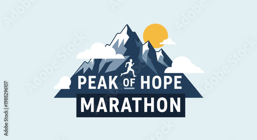 Peak Of Hope Marathon: A Dynamic Illustration Representing Fitness And Achievement