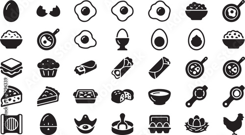 Black and white line of various and animals including vehicles tools and creatures line animals