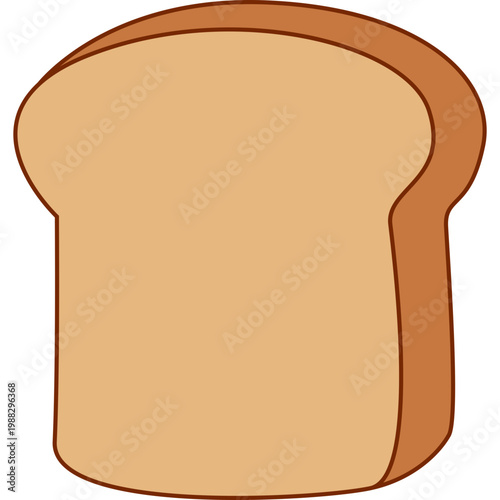 Simple Cartoon Slice of Bread Illustration