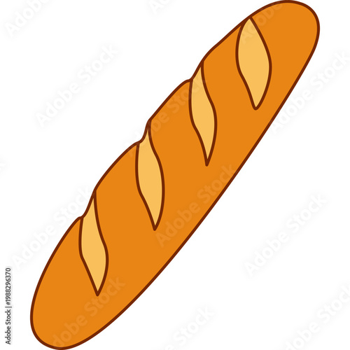Fresh French Baguette Bread Illustration