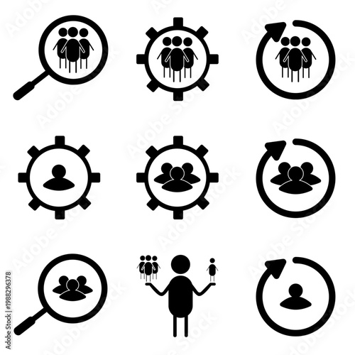 icons, black icons for settings and search