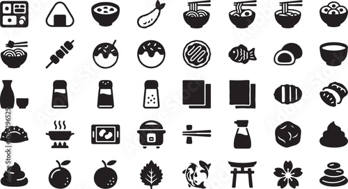 Black and white of various and symbols including technology communication and nature black white background
