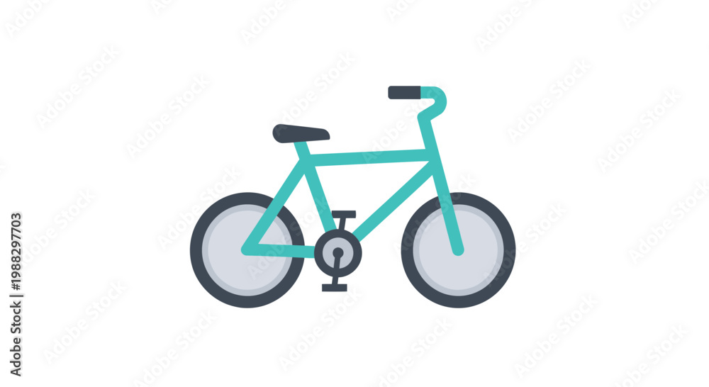 Obraz premium Minimalist Bicycle Vector Illustration, Flat Design Icon for Transportation and Eco-Friendly Travel Concepts