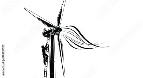 Wind turbine, renewable energy, sustainable power, eco-friendly icon