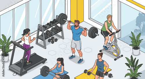 People Enjoying Athletic Pursuits Within Workout Facility to Maintain Optimal Health and Fitness
