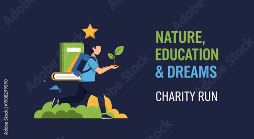 Person Running Towards A Brighter Future Symbolizing Growth And Learning