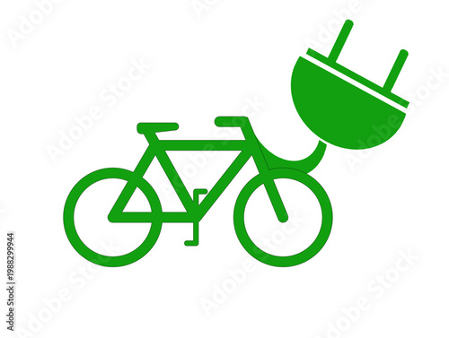 green bicycle icon electronic bike vector graphic design
