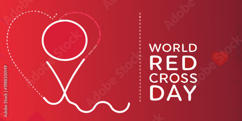 World Red Cross Day graphic with heart shape and medical symbol