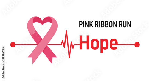 Pink Ribbon Heart Symbolizing Hope and Support for Breast Cancer Awareness Efforts