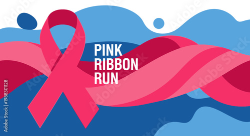 Pink Ribbon Run: A Symbol of Hope in Vibrant Artistic Style and Support