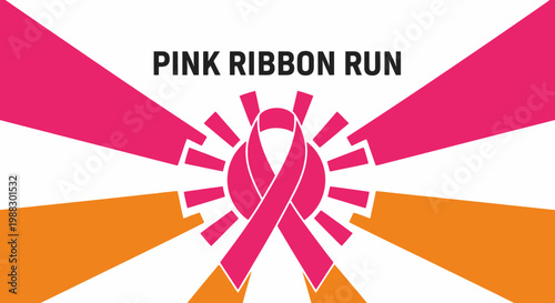 Pink Ribbon Run: A Vibrant Design Showcasing Hope, Support, and Community Spirit