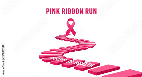Pink Ribbon Run Concept: Steps to Wellbeing and Advocate With An Infographic