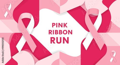 Pink Ribbon Run Awareness Event Graphic Design