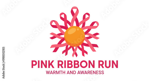 Pink Ribbon Run Awareness Symbol Vibrant Design And Campaign Messaging
