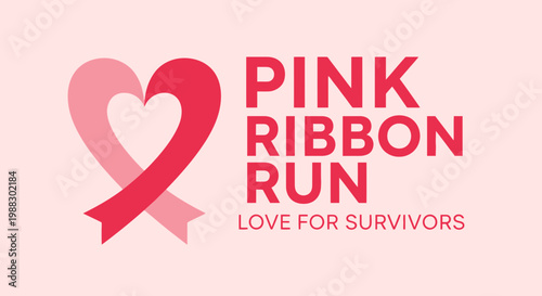 Pink Ribbon Run Event For Breast Cancer Awareness And Support