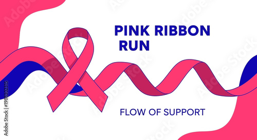 Pink Ribbon Run Flow Of Support Awareness Event