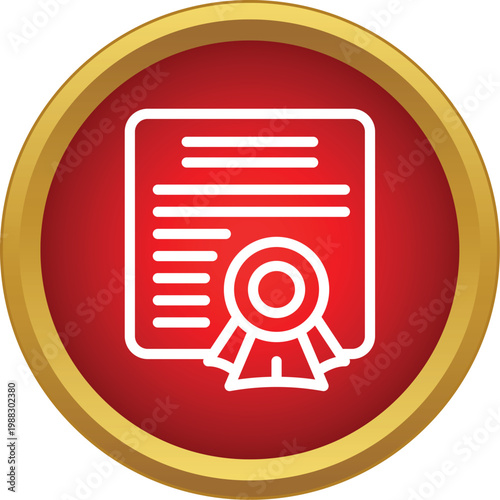 Certificate icon showing legal agreement, success, and official recognition