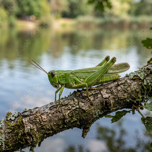 grasshopper on the grass