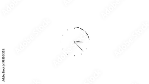 Abstract clock icon illustration. Digital and analog clock 24 hours isolated on white background.