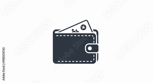 Black leather wallet with card.