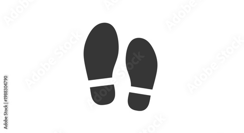 Black shoe soles footprints icon.