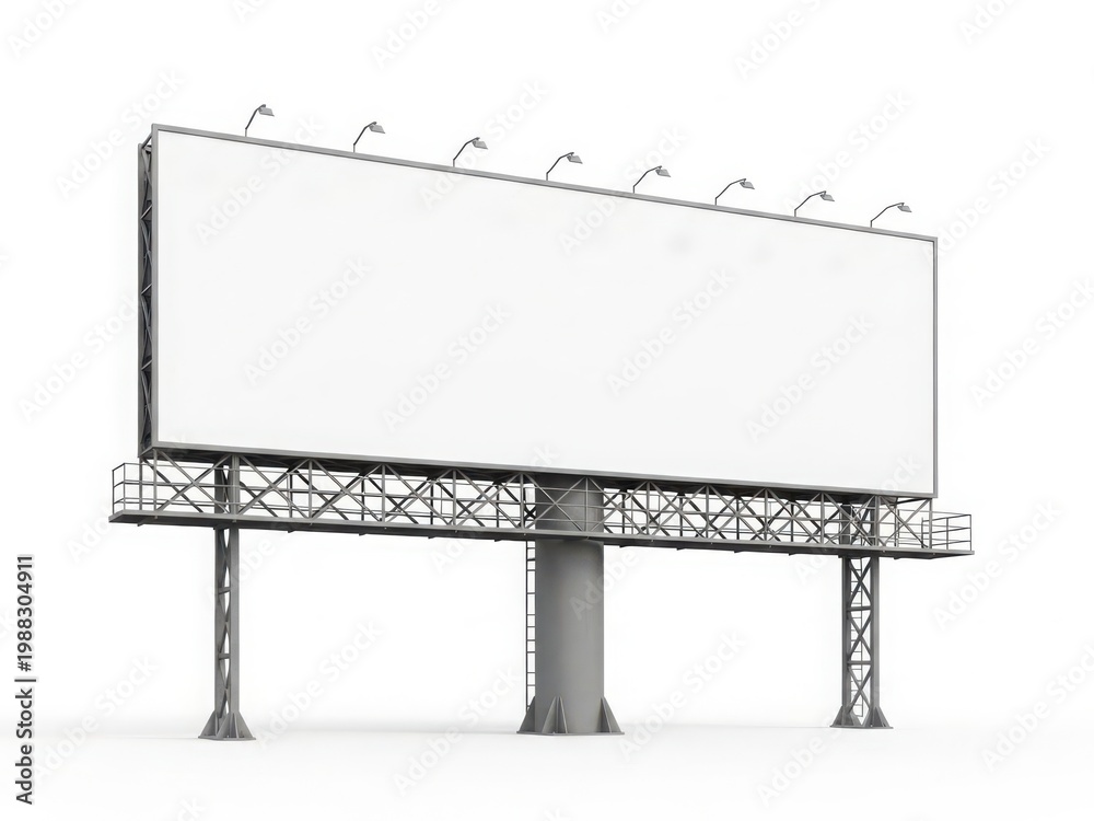 Fototapeta premium A large billboard structure standing tall against a white background