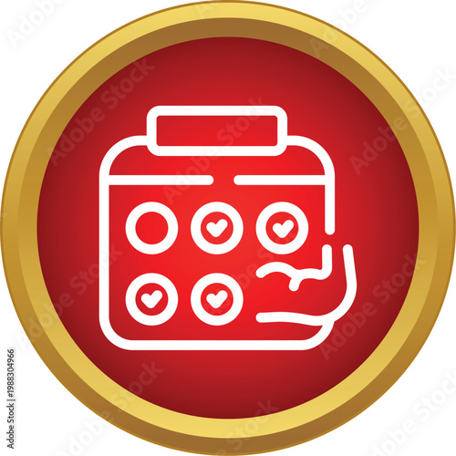 Calendar icon illustrating a fitness training schedule or gym workout plan